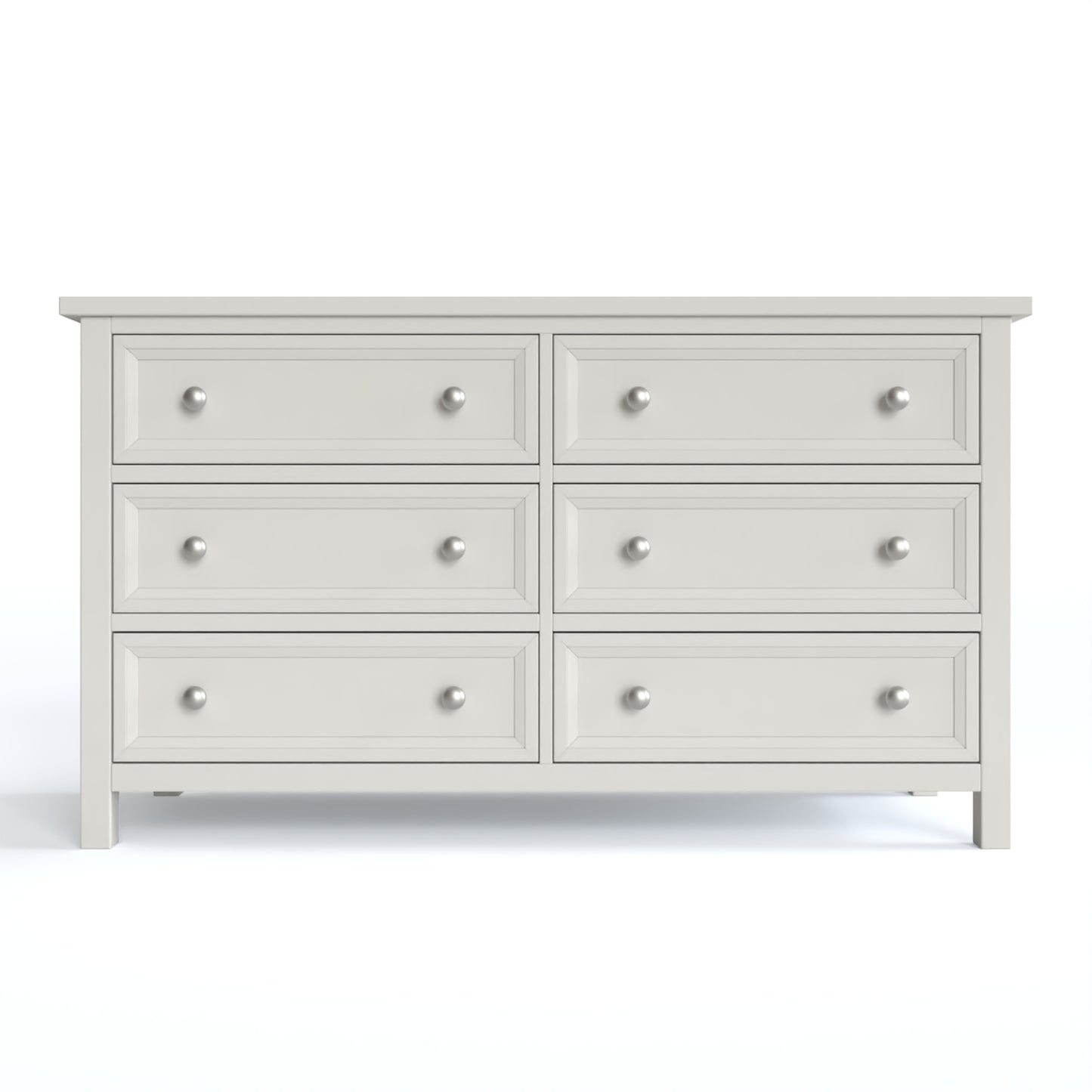 Maine 6 Drawer Chest in grey has a square-edged top, with 6 equal drawers in two columns. By Julian Bowen.