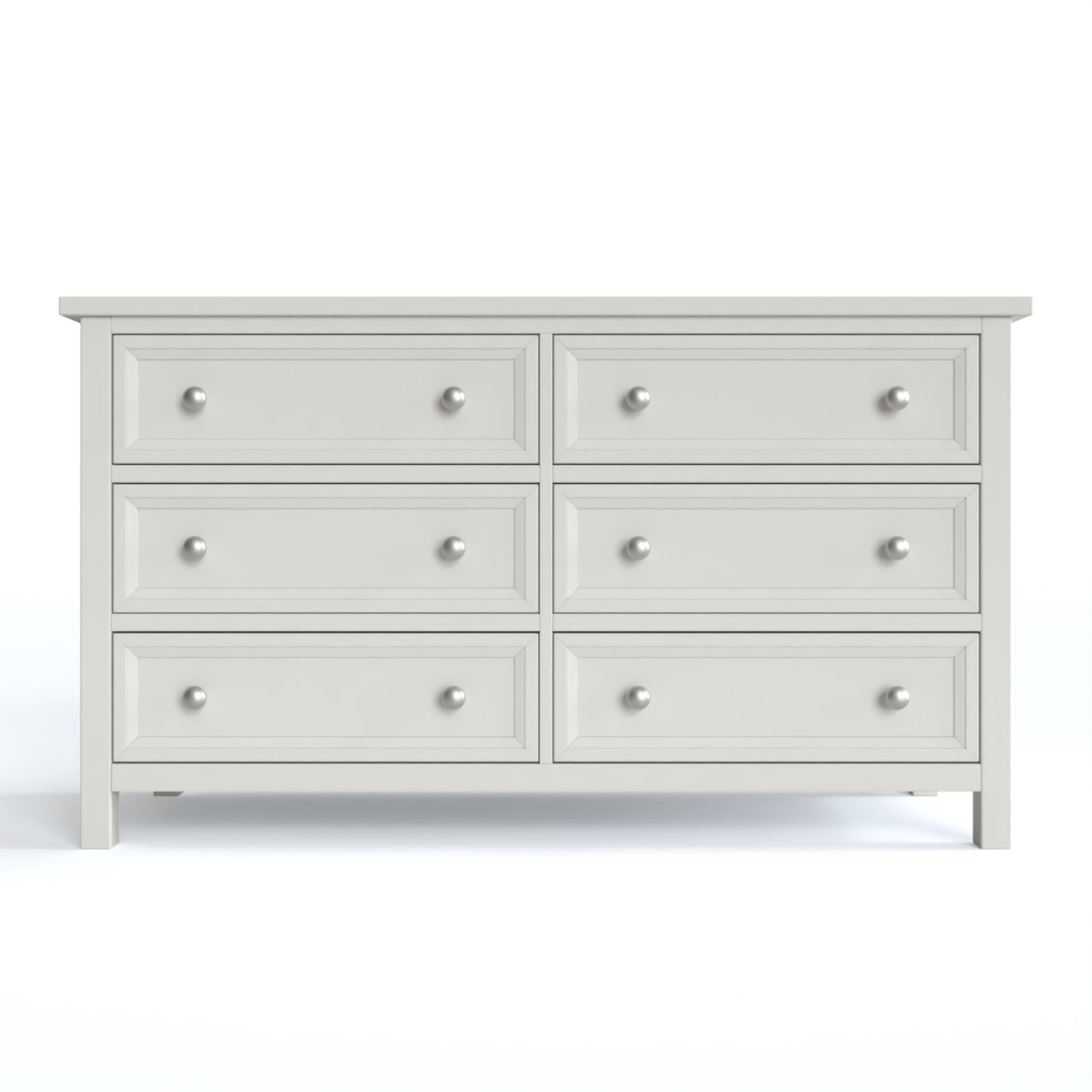 Maine 6 Drawer Chest in grey has a square-edged top, with 6 equal drawers in two columns. By Julian Bowen.