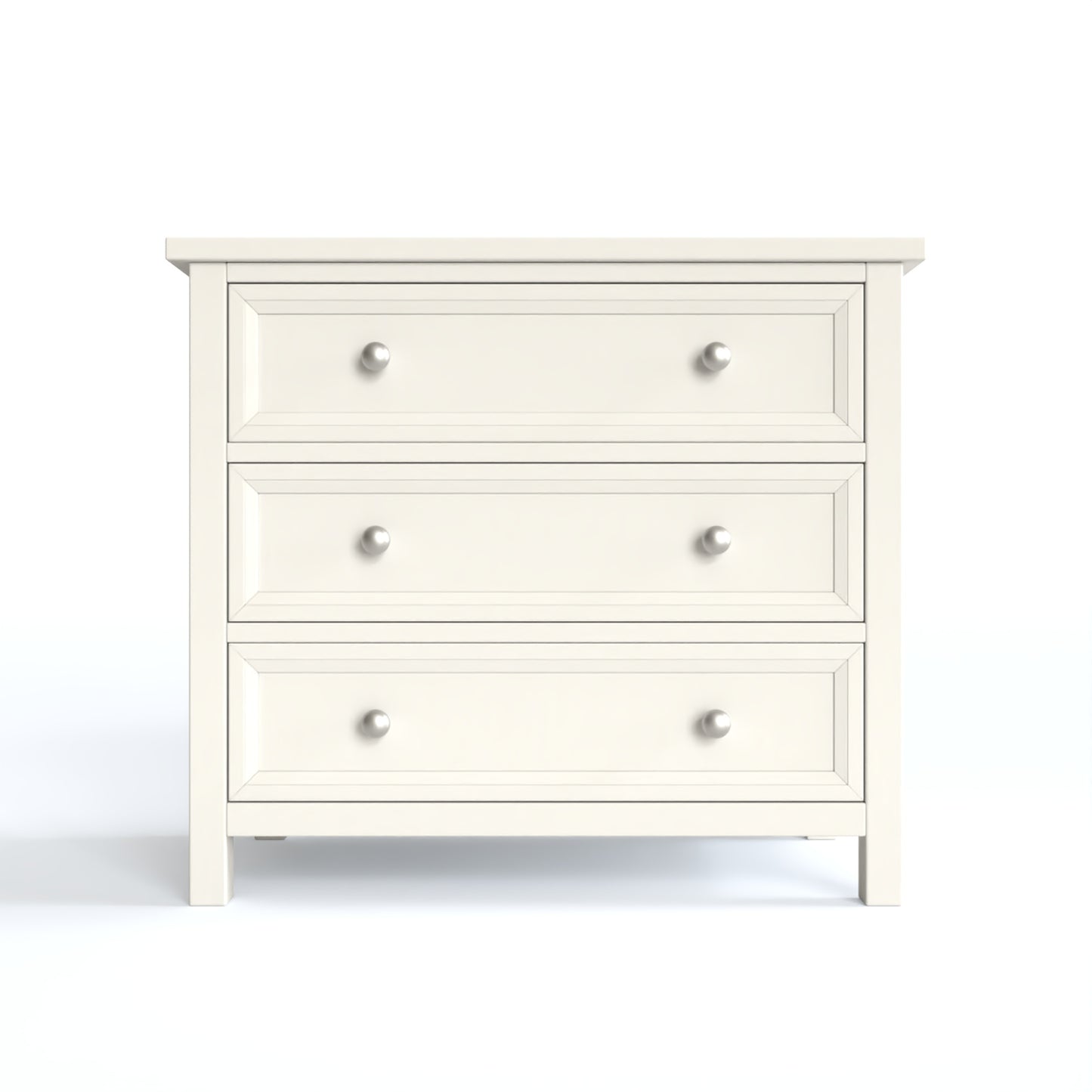 Maine 3 + 2 Drawer Chest in white has 3 wide drawers. By Julian Bowen.