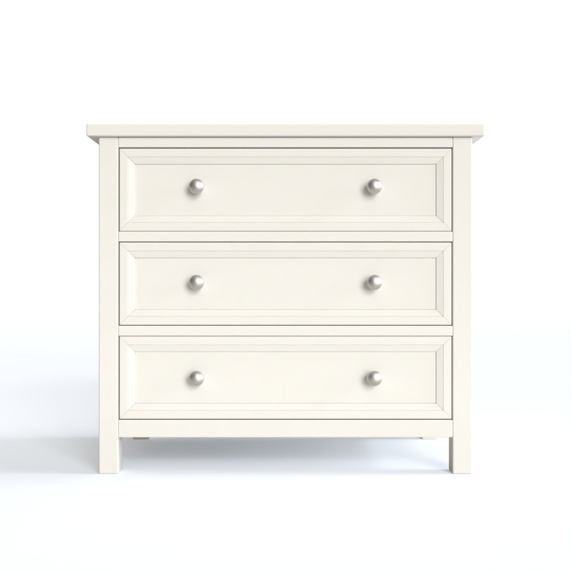Maine 3 + 2 Drawer Chest in white has 3 wide drawers. By Julian Bowen.