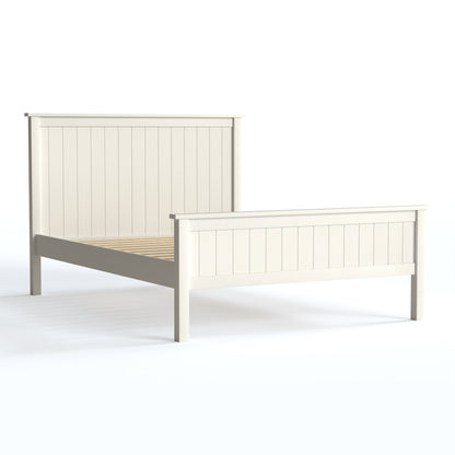 Maine Bed frame in white with headboard. By Julian Bowen.